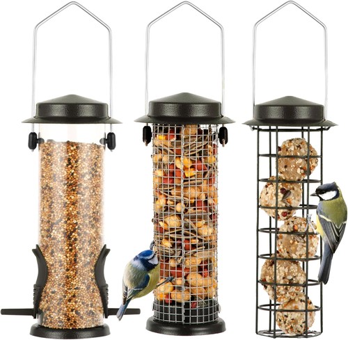Vogelfutterspender 3er set aus - vogelfutterspender,